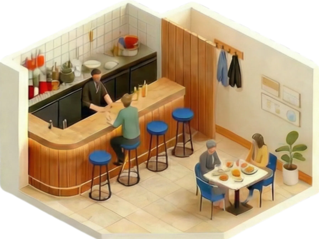 Restaurant bar area